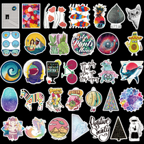 Pull Lever Box Sticker suitcase bronzed transparent sticker personality graffiti Tide Cards Decorate computer phone Glass stickers