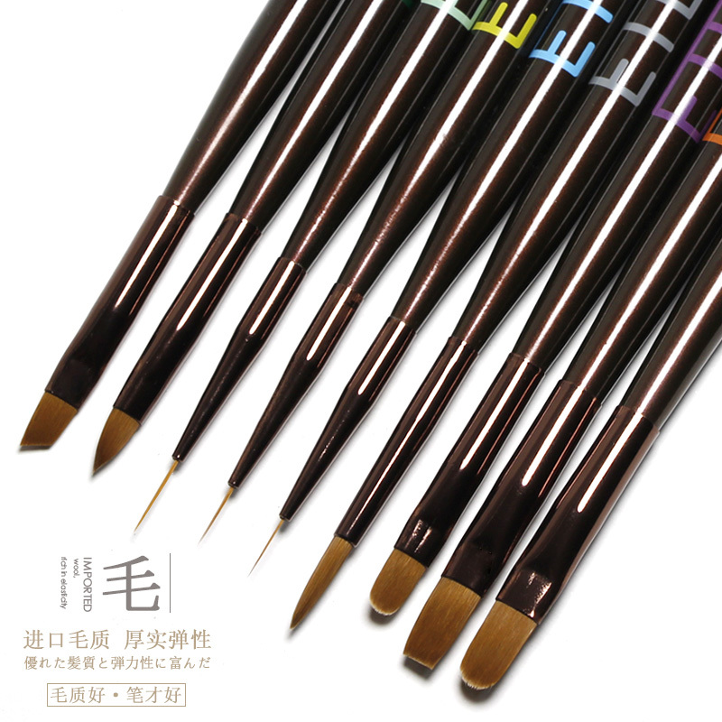 Nail Art Brush Set Japanese Style Phototherapy Pen Nail Brush Ultra-Fine Line Drawing Canned Gel Pen Painting Round Head Pen French Style