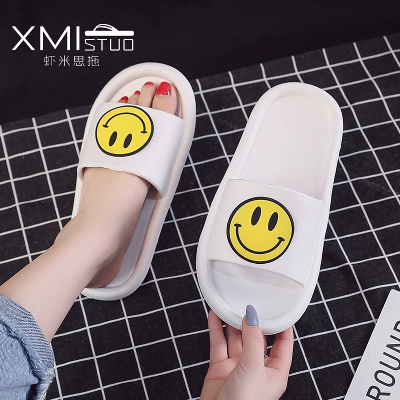 Smiley nữ mùa hè nhà dép đi trong nhà trong nhà trượt nặng đáy dép và dép đi trong nhà từ kéo Waichuan phòng tắm đáng yêu để rửa 