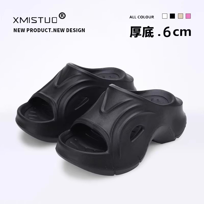 增高跟厚底拖鞋女夏季外穿2026新款时尚一字拖松糕凉拖防滑沙滩鞋