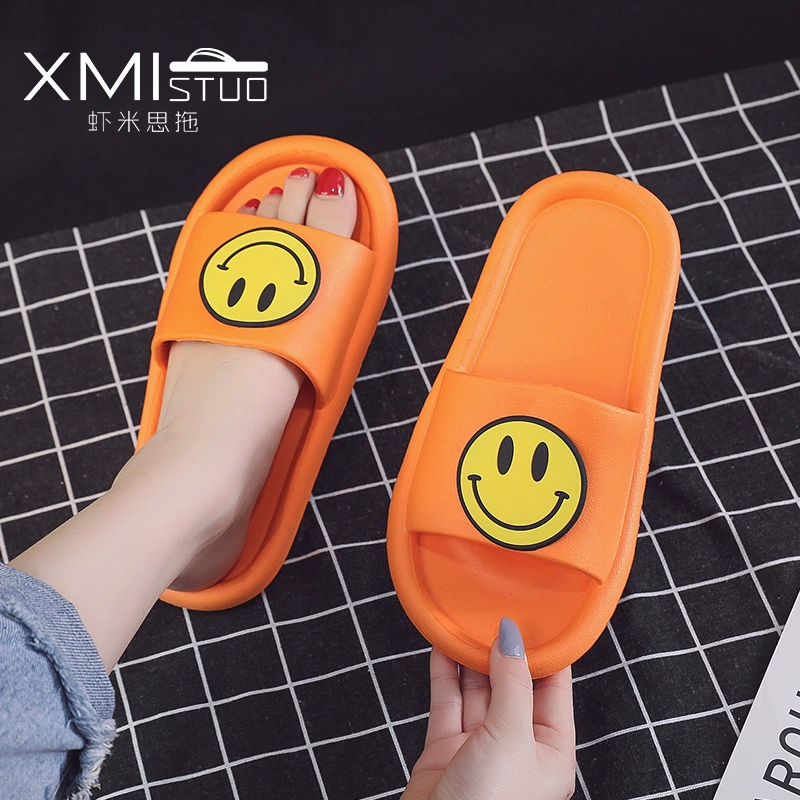 Smiley nữ mùa hè nhà dép đi trong nhà trong nhà trượt nặng đáy dép và dép đi trong nhà từ kéo Waichuan phòng tắm đáng yêu để rửa 