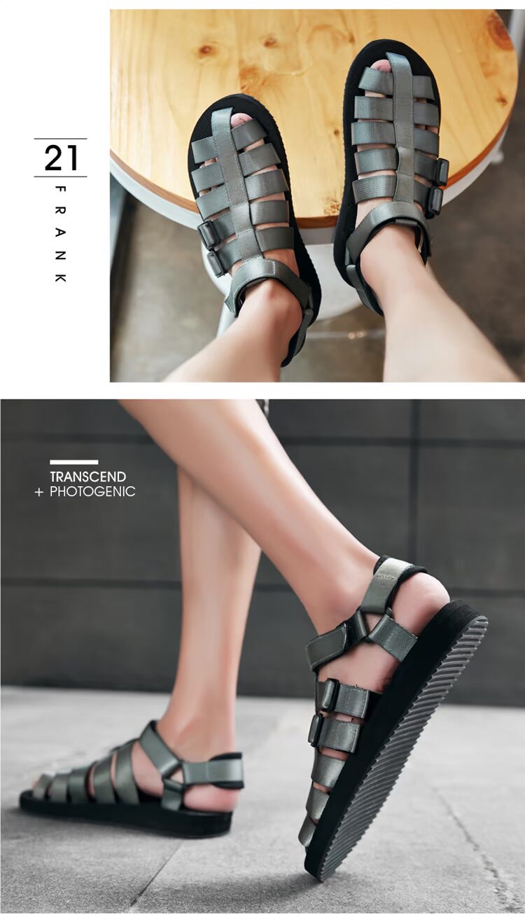 Giày hè 2018 mới Baotou sandal nam xu hướng phiên bản Hàn Quốc cá tính của hai đôi giày đi biển chống trơn thời trang chống giày dép rọ gucci