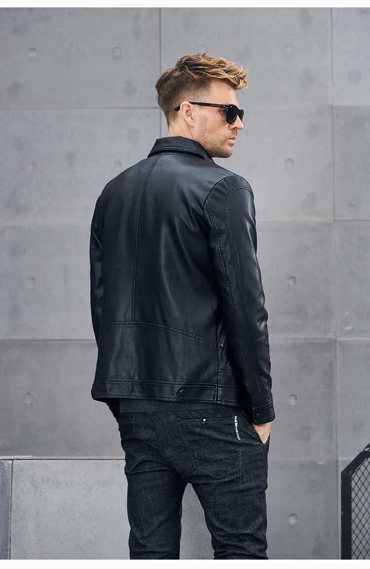 British Jubilee Autumn Men New Leather Lapel Short Business Casual Jacket Jacket Thời trang nam Slim Fit shop áo khoác nam