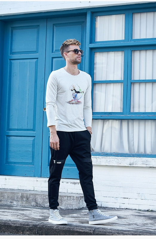 Quần Jue Lun Plus nhung dày của Anh quần jogger túi hộp
