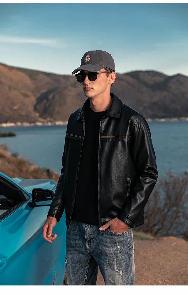  рысь  Yingjuele тенденция красивый черный ход воротник кожаная одежда школьник локомотив Кожа куртка пальто молодежь весна куртка        