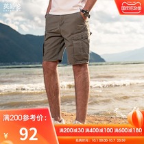 British Jue Lun summer overalls mens shorts Tide brand casual straight mens middle pants five-point pants wear pants thin