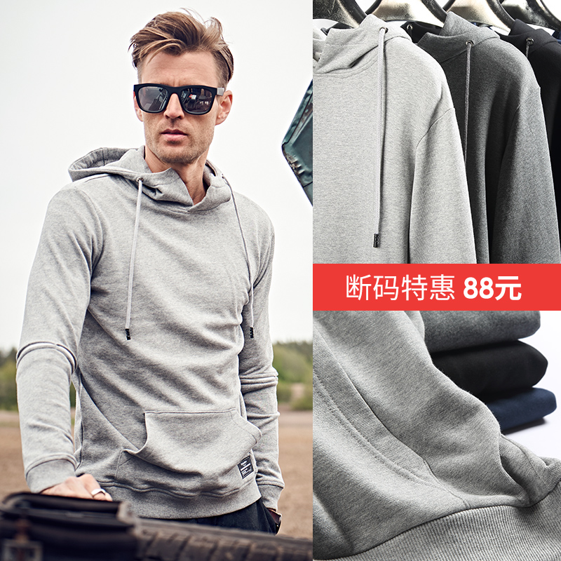 Yingjunlun Spring Men's Tide Brand Slim Long-sleeved Cotton Stitching Sweater Youth Sports Pullover Jacket