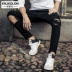 Quần Siren Châu Âu của Anh và Quần dài Hoa Kỳ Quần denim Đường dài Giới trẻ Nam Xu hướng cào quần mèo shop quần jean nam Cao bồi