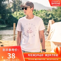 British Jue Lun Europe and America simple hot drill short sleeve T-shirt 2021 summer new product youth street hip hop print half sleeve