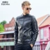 British Jue Lun cổ áo da nam 2018 xuân hè phiên bản Hàn Quốc của xu hướng đẹp trai áo khoác xe máy áo khoác bomber nam Đồng phục bóng chày