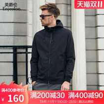 British Jue Lun 2021 new mens jacket casual coat Korean fashion spring solid color hooded top spring and autumn