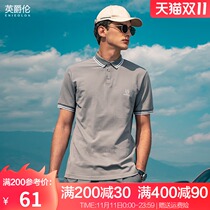 British Jue Lun mens cotton polo shirt short sleeve 2021 summer new striped color business casual top