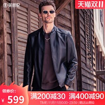 British Jue Lun sheep leather mens European and American simple locomotive clothing trend autumn jacket handsome leather jacket