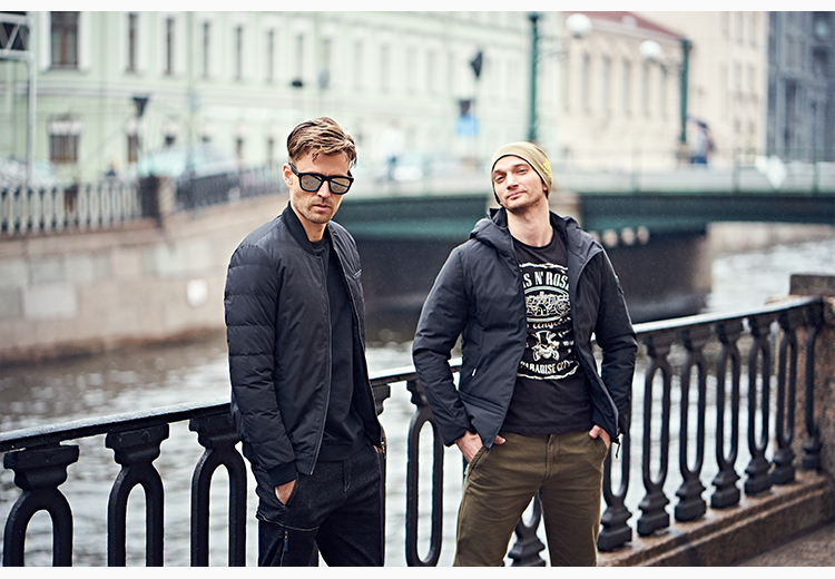 Áo khoác cotton nam Siren mùa đông của nam giới Slim Fit Bóng chày cổ áo nam giới Áo khoác ngắn áo bomber