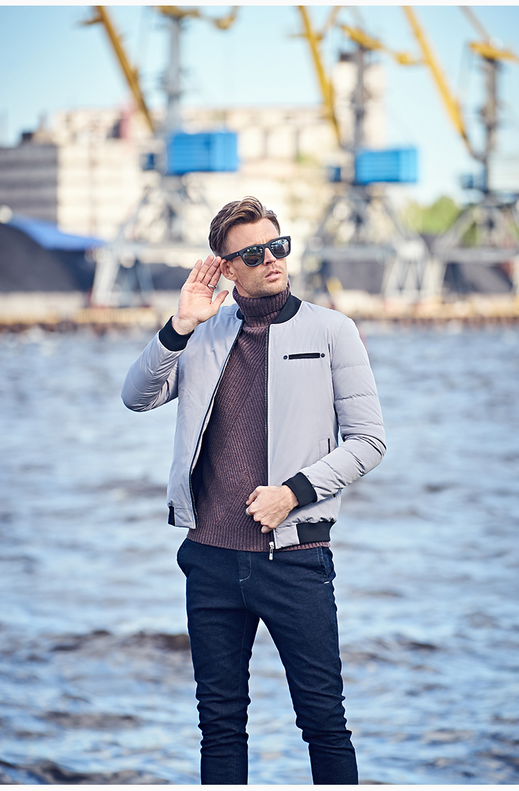 Áo khoác cotton nam Siren mùa đông của nam giới Slim Fit Bóng chày cổ áo nam giới Áo khoác ngắn áo bomber