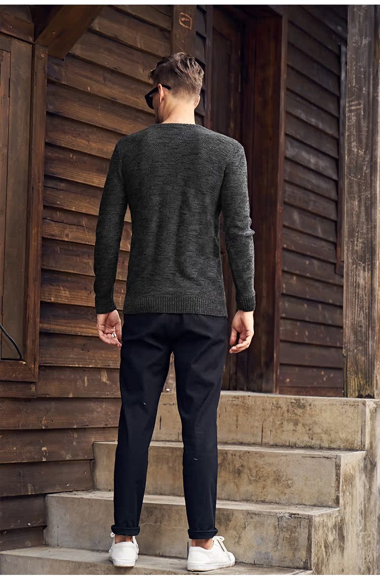 Anh Jubilee Mùa đông nam Cổ tròn Áo len cổ lọ Áo len Giới trẻ Xu hướng Áo len ấm áp áo sweater nam