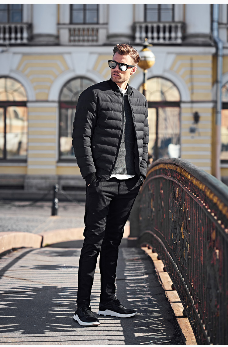 British Jubilee Winter Men Thời trang Tide Thương hiệu Slim Fit Cổ áo Bóng chày Mặc Thanh niên Áo khoác cotton ấm áo khoác thể thao