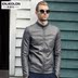 Anh Jue Lun mùa xuân mới nam giản dị tối giản Slim da xe máy retro áo khoác da trẻ trung áo khoác ngắn áo bomber nam Quần áo lông thú