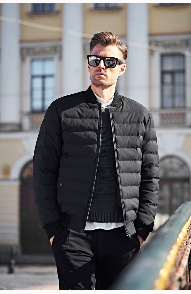 British Jubilee Winter Men Thời trang Tide Thương hiệu Slim Fit Cổ áo Bóng chày Mặc Thanh niên Áo khoác cotton ấm áo khoác thể thao