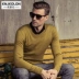 Anh Jubilee Winter Male Solid Color V-Sweater Sweater Áo len cao cổ Áo len nam Áo len cổ lọ màu rắn áo len nam đẹp Cardigan