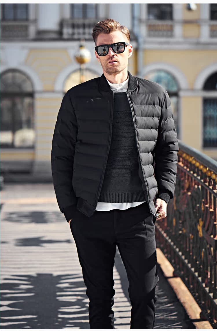 British Jubilee Winter Men Thời trang Tide Thương hiệu Slim Fit Cổ áo Bóng chày Mặc Thanh niên Áo khoác cotton ấm áo khoác thể thao