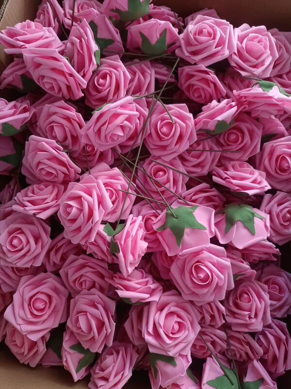 Simulated Foam Rose Flower Wedding Outdoor Photography Fake Flower Home Led Decorative Flower with Stem Pe Rose Flower