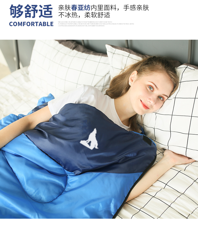 Sói Bắc Cực dành cho người lớn mùa đông dày lên ấm áp người đàn ông độc thân và phụ nữ trong nhà người lớn ngoài trời di động lạnh túi ngủ con cá mập