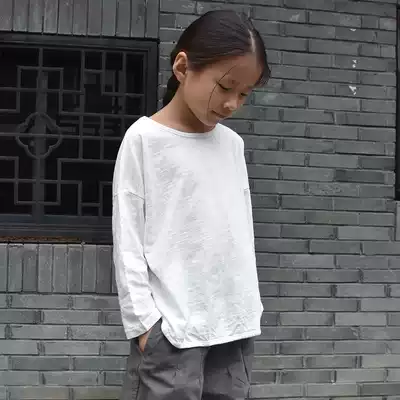 Autumn new children's clothing girls long sleeve T-shirt cotton literary pullover children long sleeve T-shirt base shirt boys