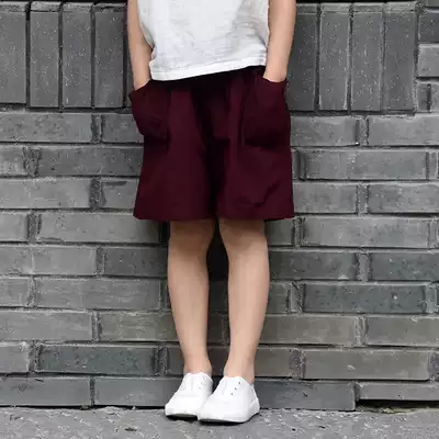 Pure cotton outside wear Chinese children's shorts boys five-point pants summer new wild casual girl pants children's pants