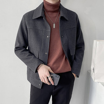 Design Sensation Short fur jacket Mens Han version Body Style Leisure Tooling Tide Shuffle Handsome gas fried Street Son Coat Jacket