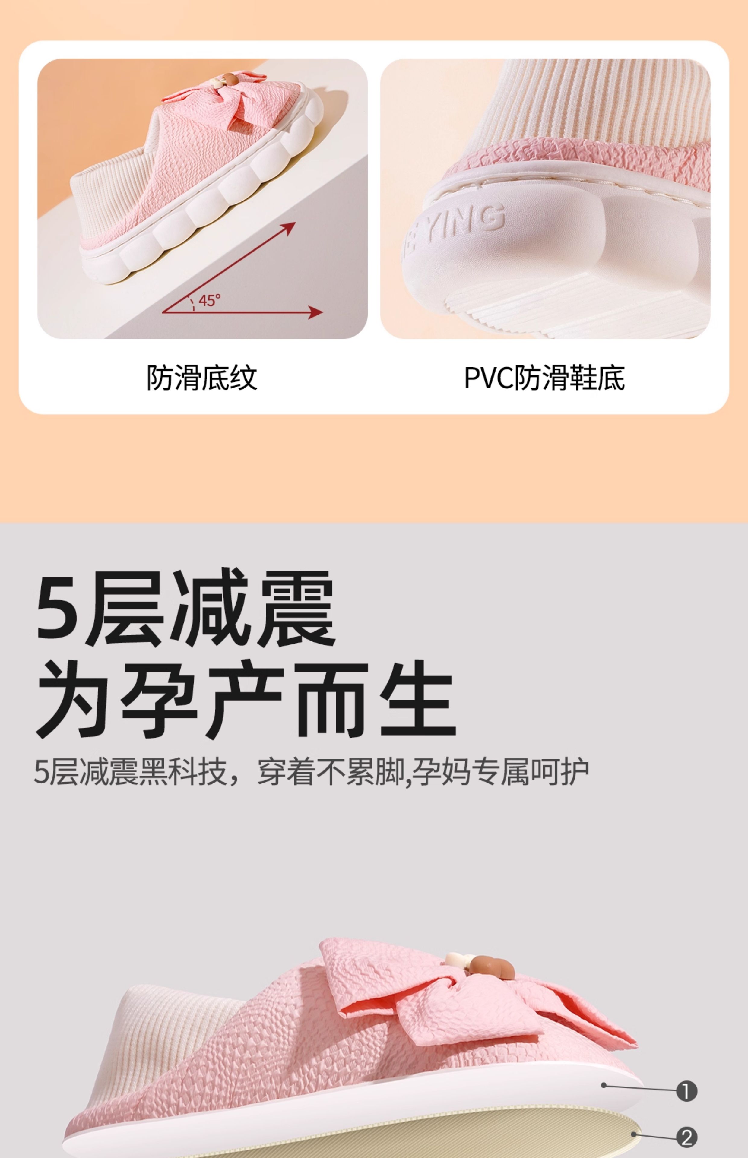 月子鞋夏季薄款产后软底防滑包跟加厚底居家室内鞋棉拖春秋孕妇鞋 — 11