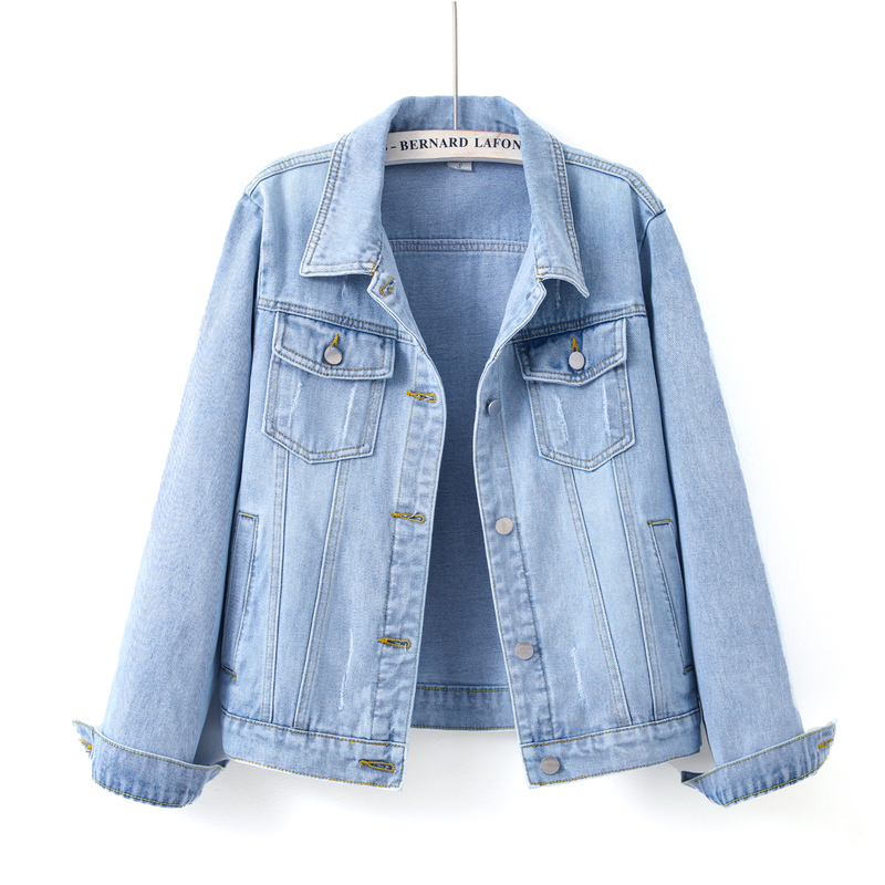 Light Blue Denim Jacket for Women, Short Style, 2026 Spring and Autumn, Korean Version, Versatile, Slim Fit, with Inner Pockets, Long Sleeves, Outerwear Jacket Top