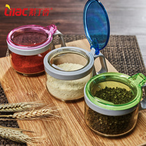 Lilac seasoning box glass seasoning jar set kitchen supplies seasoning bottle jar seasoning box creative salt jar