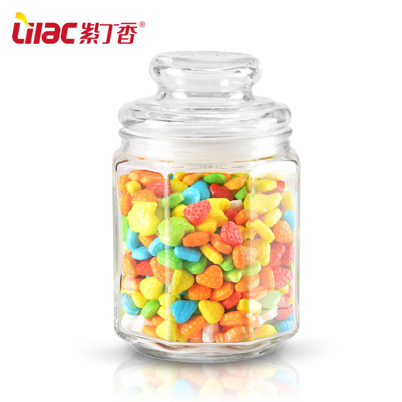 Lilac Glass Seal Tank Damp Storage Tank Kitchen Miscellaneous Grain Sauerkraut Jar Bubble Wine Bottle Containing bottle of milk powder