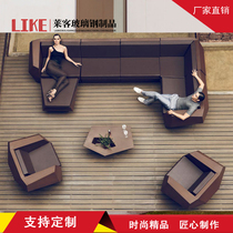 Fiberglass diamond-shaped sofa soft seat backrest combination home outdoor company villa office building customizable