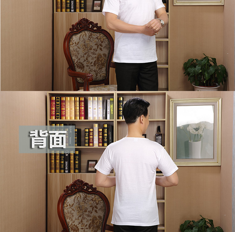 Áo sơ mi nam trung niên cotton cổ điển không tay áo vest trắng tay xám áo lót nam siêu rẻ