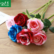 Simulation flower New flannel rose high-end wedding arrangement scene flower Valentines Day gift restaurant table with flowers