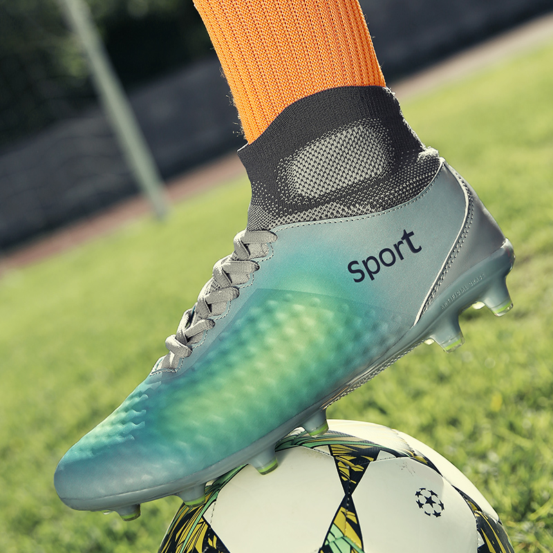 High-top football shoes men's CR7 poisonous bee AG nails Neymar C Rombappe artificial grass ghost brand training shoes