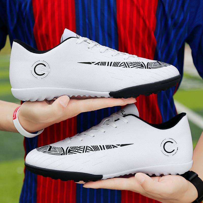 C Ronaldo football shoes cr7 broken nails tf long nails ag men and women white children's student competition training shoes limited edition Messi