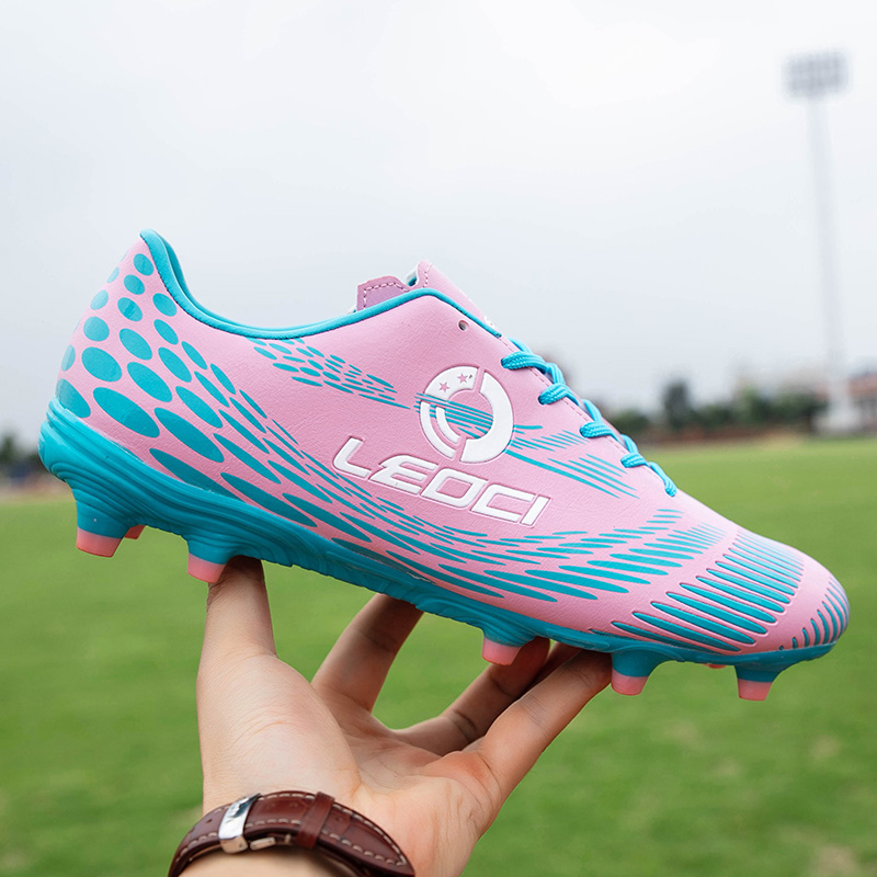 Soccer shoes pink women's men's AG spikes C Ronald Messi adult children's students Sao powder training shoes FG girls