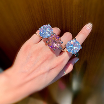 Big diamond ring key chain ring ring drop car home bag pendant gift to girlfriend high-end womens fashion