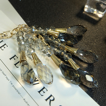 Korean car keychain crystal beaded key chain fashion bag pendant creative hanging women exquisite Lady