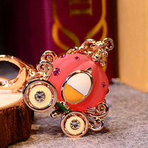 Net red cute creative pumpkin car keychain car key chain diamond crystal bag pendant female exquisite hanging