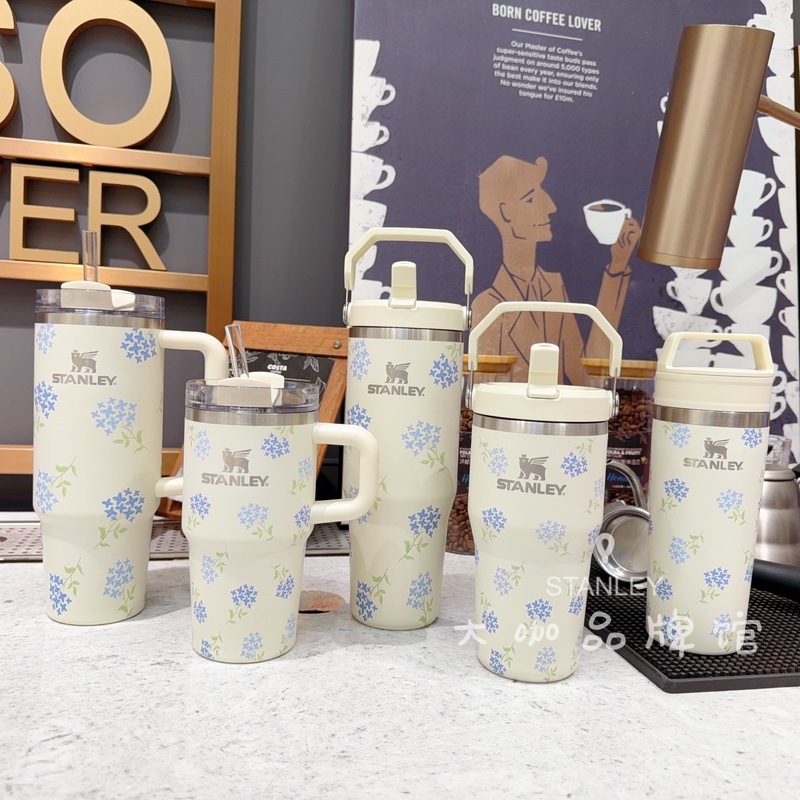 Limited Edition Stanley Retro Floral Series Giant Classic Carry-On Coffee Cup, Fresh and Elegant Water Cup Limited Edition Stanley Retro Floral Series Giant Classic Carry-On Coffee Cup, Fresh and Elegant Water Cup