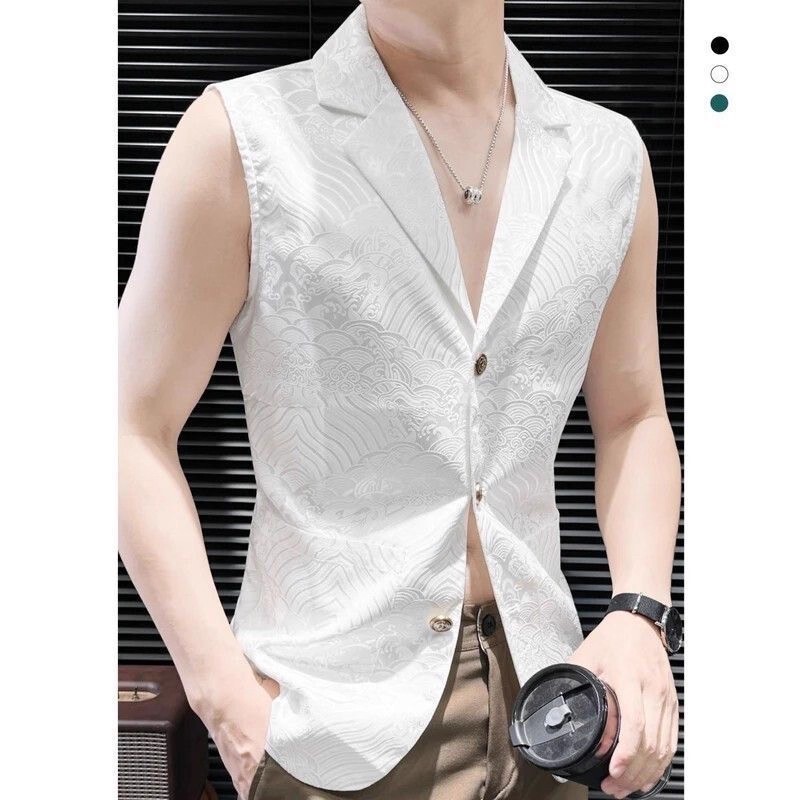 Fashionable Urban Suit Vest for Men, Summer V-Neck Sleeveless Vest, Thin Style with a High-End Aristocratic Designer Feel Fashionable Urban Suit Vest for Men, Summer V-Neck Sleeveless Vest, Thin Style with a High-End Aristocratic Designer Feel