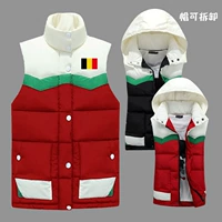 Áo vest cotton Bỉ Bỉ vest đỏ trùm đầu Áo thể thao ngoài trời mùa đông giữ ấm áo gió nam lining