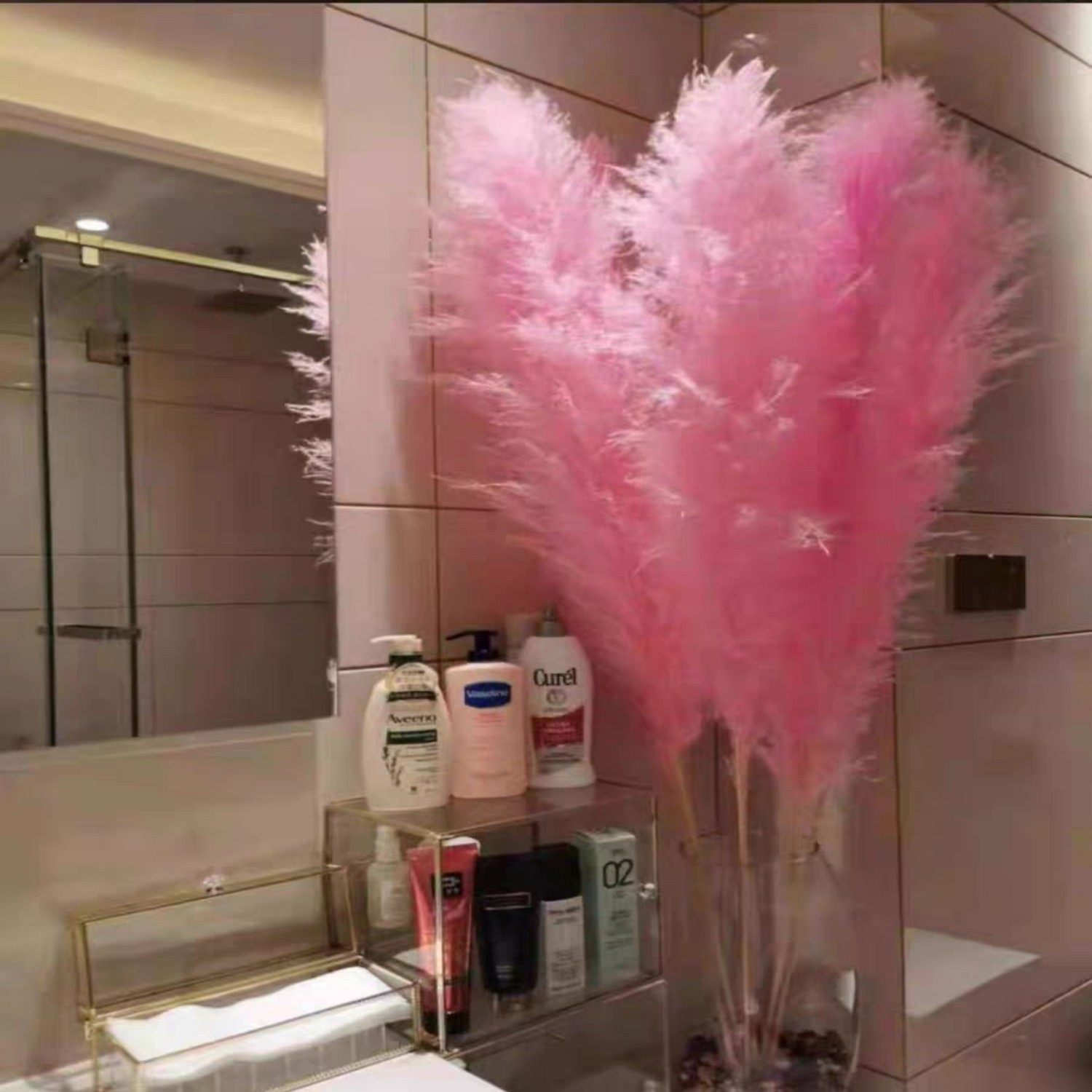 Net red pink large reed dried flower natural real flower shooting prop wedding scene arranged flower arrangement oversized perpetual raw flower-Taobao