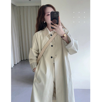 Medium length style coat jacket woman 2024 new early spring autumn small sub-high-level sensation super-good looking Korean day department casual