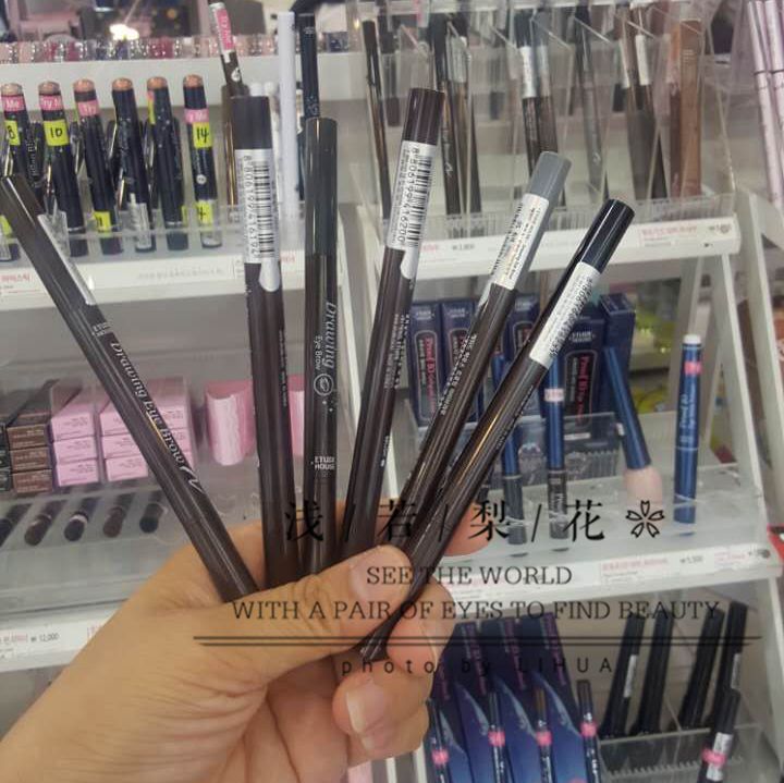 Authentic Hàn Quốc tình yêu EtudeHouse Yidi House Li đôi đầu xoay bút chì kéo dài màu tốt mịn - Bút chì lông mày / Bột / Stick kẻ chân mày the face shop