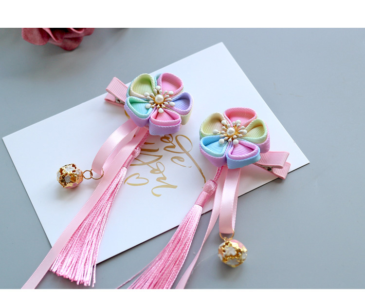 Cô gái Hanfu phụ kiện tóc kẹp tóc cổ gió trẻ em quần áo anh đào tua rua phụ kiện tóc gần đây